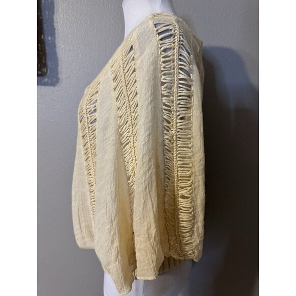 Athropologie Tiny Brand Top S Small Cream Oversized Short Dolman Sleeve - Picture 3 of 12